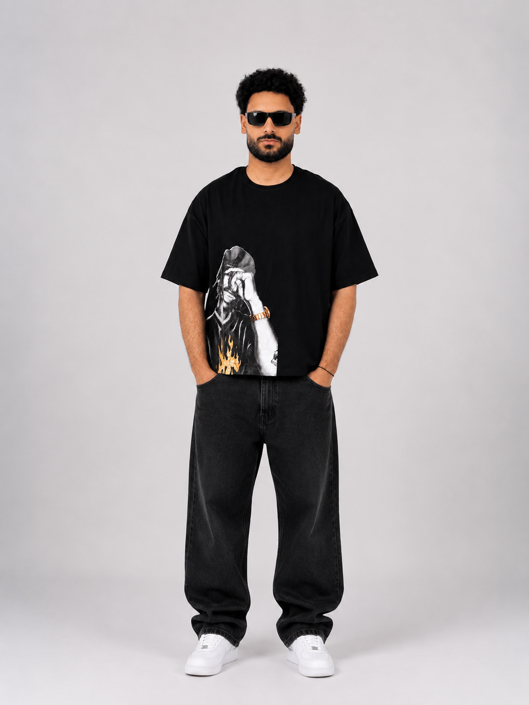 La Flame Boxy Fit Tee - Black