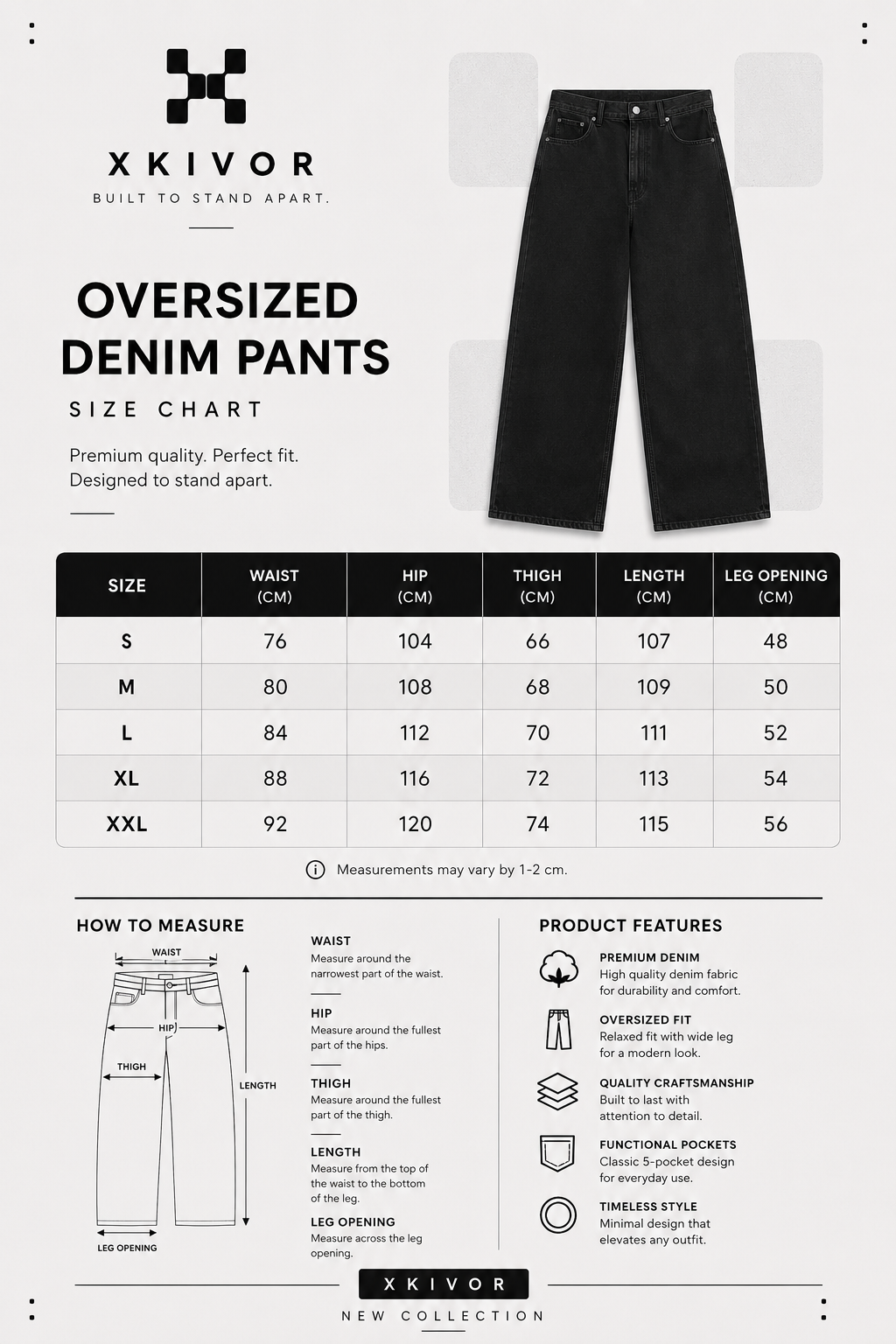 Black Wide-Leg Denim